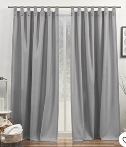 EXCLUSIVE HOME Loha Tuxedo Tab Top Curtain Panel Pair, 54x96, Dove Grey