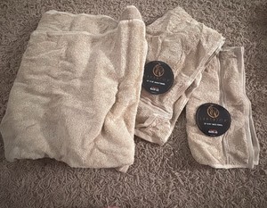 Superior Brand Towel Set, Bath Towel, Hand Towel and Face Towel, Brown Color