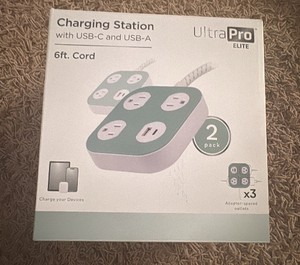Ultra Pro Elite Charging Station with USB-C and USB-A 6-Foot cord 2-Pack