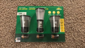 Cascade Mountain Tech Brand LED Lanterns, 3-Pack With Batteries