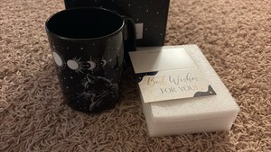 Brand New Black Cat Mug With Gift Tag, Great for Gifting or Keeping Yourself