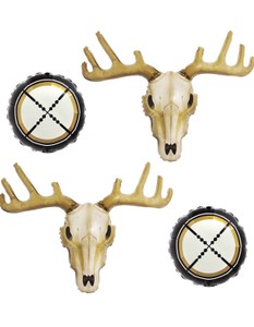 Deer Hunting Balloons Kit - 2 Deer Skull and 2 Target balloons - Forest Woodland Camo Themed Scope Balloons Party Decor for Camping Decorations for Classroom Camouflage Oh Deer Baby Shower Fathers Birthday Party Decorations for Boy Men