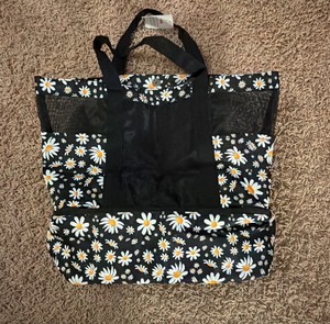 Mesh Beach Bag with Leakproof Compartment - Large Tote for pool or travel