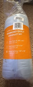 Blue Super Soft Comforter Diamond Quilt Coverlet Set KingCal King Size, Comes in Original Bag