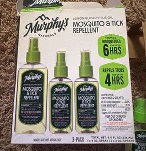 Murphys Naturals Mosquito and Tick Repellent, Lemon Eucalyptus Oil 3-Pack