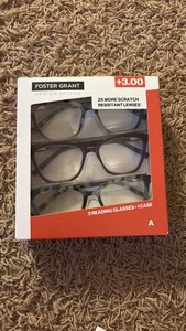 Foster Grant Design Optics Reading Glasses Prescription 3.00 3-Pack