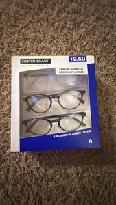 Foster Grant Design Optics Reading Glasses Prescription 2.50 3-Pack