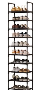 Garvee 10-Tier Shoe Rack, Sturdy Metal Shoe Organizer with Removable Fabric Shelves and Metal Frame, Tall Space Saving Corner Shoe Rack Organizer