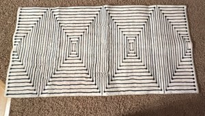 Black and Cream Colored Bath Rug Unique Pattern, 48 x 24