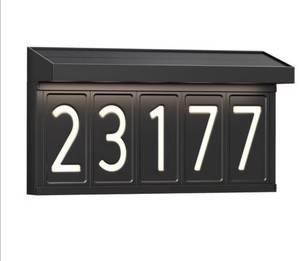 Artika Bowen Solar LED Address Wall Light, New in Box, Comes With Numbers and Letters to Put in Your Own Address