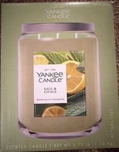 3 wick Yankee Candle - 3.75 lb. - burned once - Sage and Citrus scent - retail $40