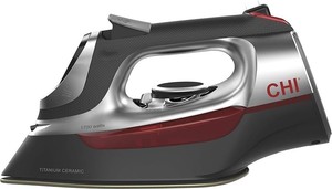 CHI Steam Iron for Clothes with Vertical Steam Burst, 8 Retractable CordTitanium Ceramic Soleplate, Electronic Temperature Control, 1700 Watts, 3-Way Auto Shutoff - Retail $119