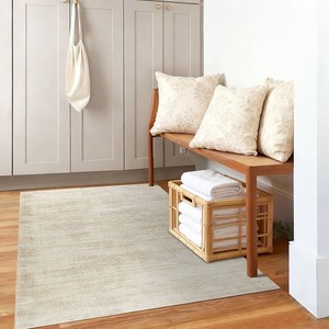 3x5 Washable Rug for Bathroom Neutral Boho Ombre Tan Beige Area Rugs Small