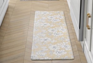anti-fatigue water resistant mat - yellow floral pattern 17 x 40