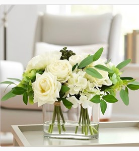 Faux 10 Mixed Rose & Hydrangea Arrangement, Lifelike Flower arrangement in Original Box