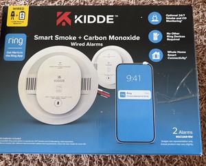Kidde Brand Smart Smoke and Carbon Monoxide Alarms, Wired and Battery Operated 2-Pack, New in Box