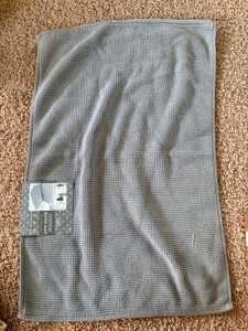 Whitley Willows bath mat gray 24 inch x 36 inch (one side has a light run in it, mat is reversible so it can be covered by flipping it over)
