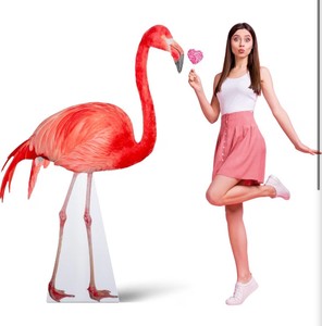 5ft Flamingo Cardboard Cutout Standup Flamingo Party Decoration Life Size Summer Beach Theme Decoration Tropical Backdrop Photo Prop for Hawaii Beach Themed Birthday Party Decor