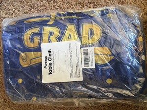 Congrats Grad Blue and Gold stretchable table cloth for 6ft table