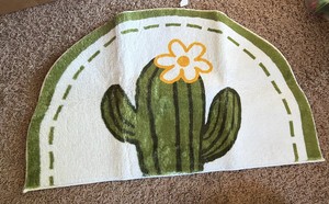 cactus flower door mat