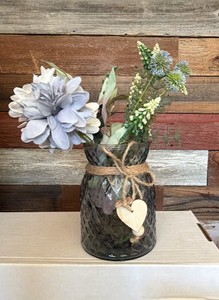 Glass Vase and fake flower arrangement
