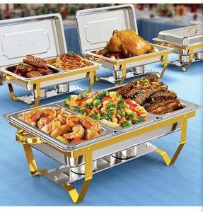 Chafing Dishes for Buffet 4 Pack, Sturdy & Rolled Edge Chafing Dish Buffet Set, Mirror-Like Polished Finish Easy to Clean Food Warmers for Parties, Gathering, Wedding, Event, Catering new in box