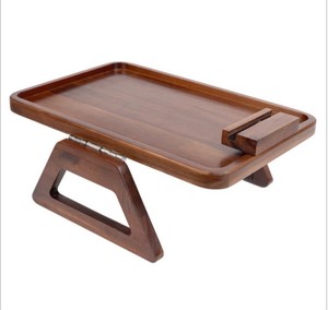 Smart Design Acacia Armrest Tray, Wooden Tray for Chair or Couch