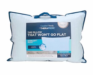 King Size  Comfort Touch by Therapedic Everloft Down Alternative MediumFirm Bed Pillow - Retail $80