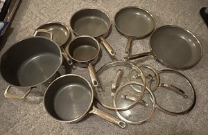11-Piece Pot and Pan Set With Lids Greenspan Brand