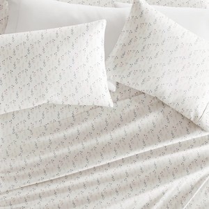 King - Delicate Blossoms 4 piece Bed Sheets Set - Breathable and Ultra-Soft Painted Meadow Ivory for King Size Bedding by Comfort Canopy