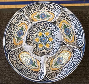 Ceramic Party Serving Tray Bowl Set Comes With Plastic LidCover