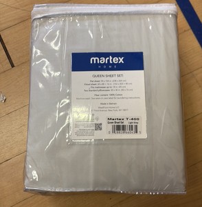 Martex Home Queen Sheet Set Gray Color includes flat sheet, fitted sheet and two pillowcases