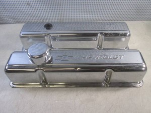 (EW3) Pair of Vintage Small Block Chevrolet Chrome Valve Covers