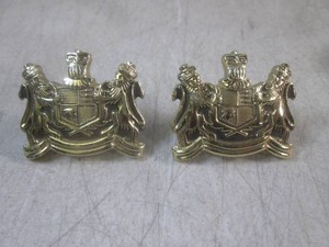 (FS) Pair of Vintage 1960s - 1970s Mercury Grand Marquis Gold Roof Sail Badges