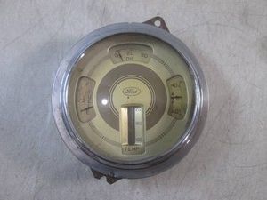 (F-0) Vintage Ford FuelOilTempAmp Gauge