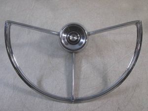 (H-1) Vintage 1960-1962 Ford Fairlane Chrome Steering Wheel Horn Ring ODF-13A300