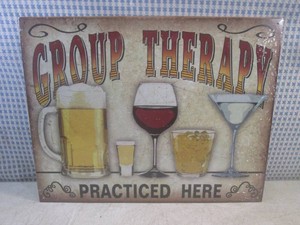 (EC1) Group Therapy Metal Sign 16 x 12 12 - New in Shrink Wrap
