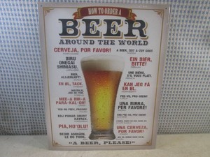 (FS) How To Order A Beer Around The World Metal Sign 16 x 12 12 - New in Shrink Wrap