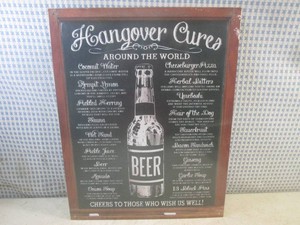 (EC1) Hangover Cures Around The World Metal Sign 16 x 12 12 - New in Shrink Wrap