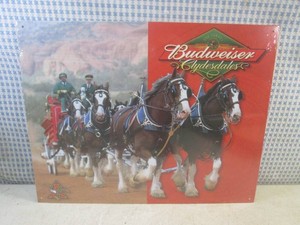 (EC1) Budweiser Clydesdales Metal Sign 16 x 12 12 - New in Shrink Wrap