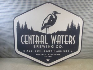 (FS) Embossed Metal Central Waters Brewing Co. Sign 20 H x 21 34 W