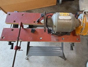 Vintage Black & Decker Dual-Height Workmate (79-001) with Heavy-Duty 6 Bench Grinder (BG-650) Setup
