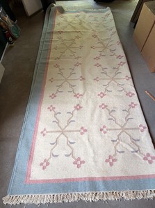 Rug (cream, blue, and pink)