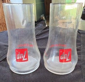 Vintage 1970s 7up The Uncola Bell-Shaped Glasses - Set of 2