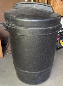 heavy-duty plastic garbage can