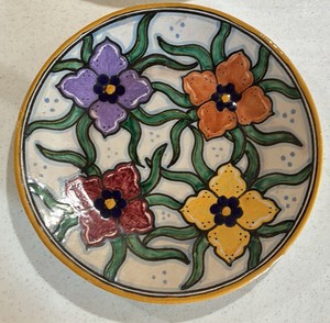 Hand painted ceramic dish