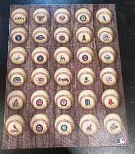 Major league baseball balls wall art