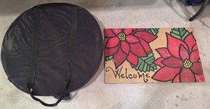 Seasonal rug and wreath holder