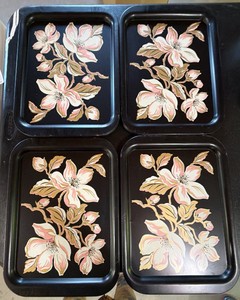 Vintage Japanese lacquerware serving tray set