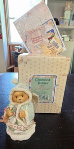 vintage Enesco Cherished Teddies collectible figurine set from 1996.